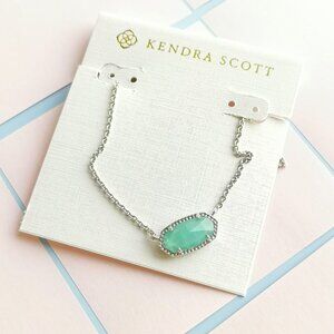 Kendra Scott Chalcedony Glass Silver Necklace - Elisa